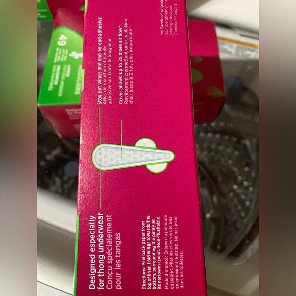 (2) Carefree Liners THONG Regular 49 With stay put wings Unscented 49 ct ea. - Picture 5 of 5